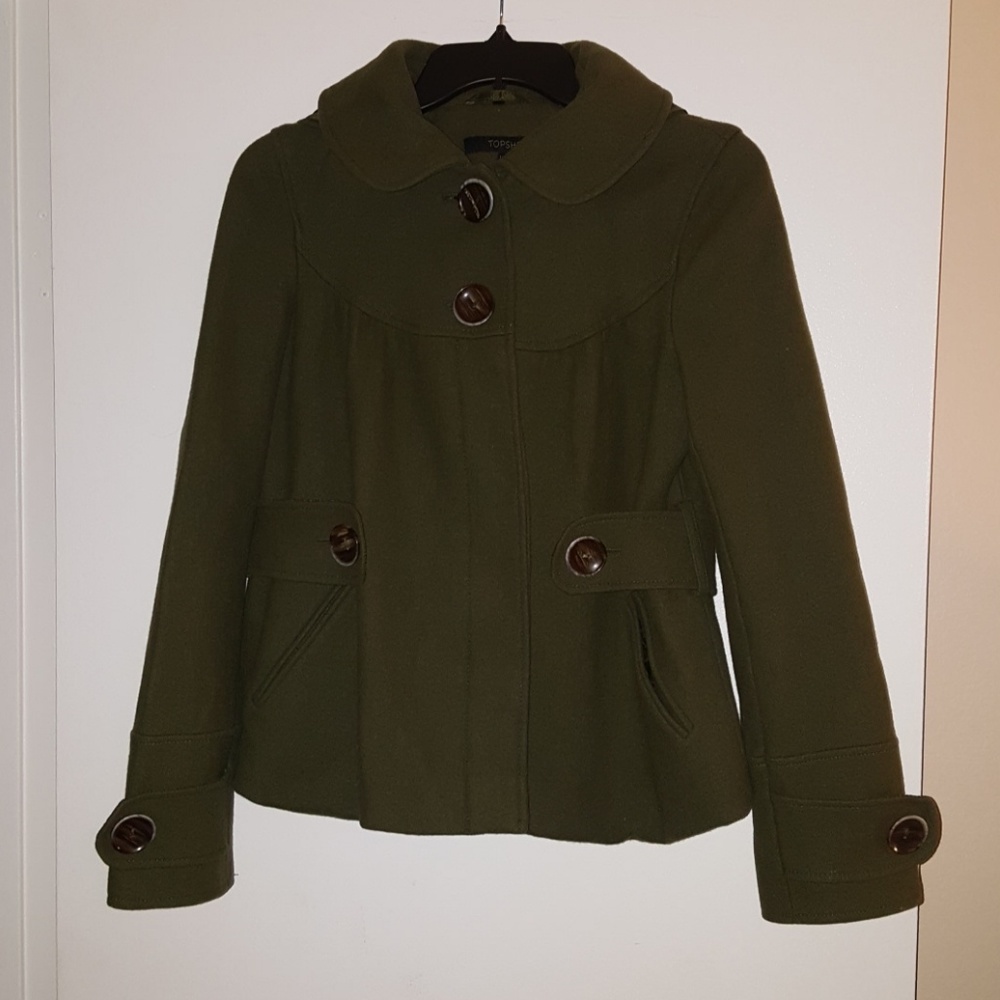 Topshop Forest Green Coat